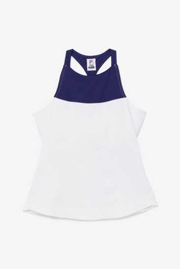 Fila Femme Back Court Halter Tank 100 Blanche / Marlin Heather / Wild Lime Fila France FXE-037816